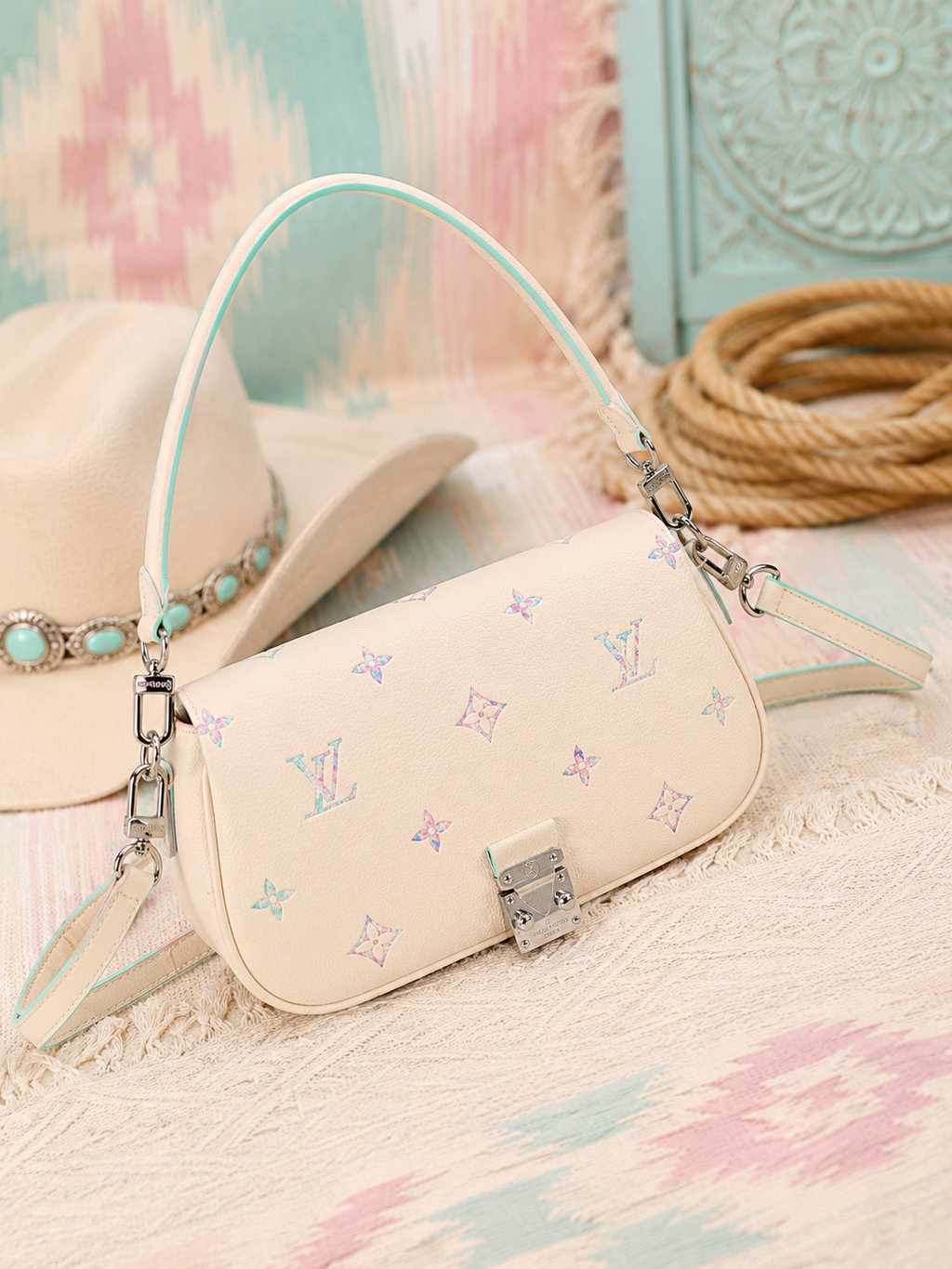 ✨🩷 Pastel Pearl Upcycled Bag 💜🩵
