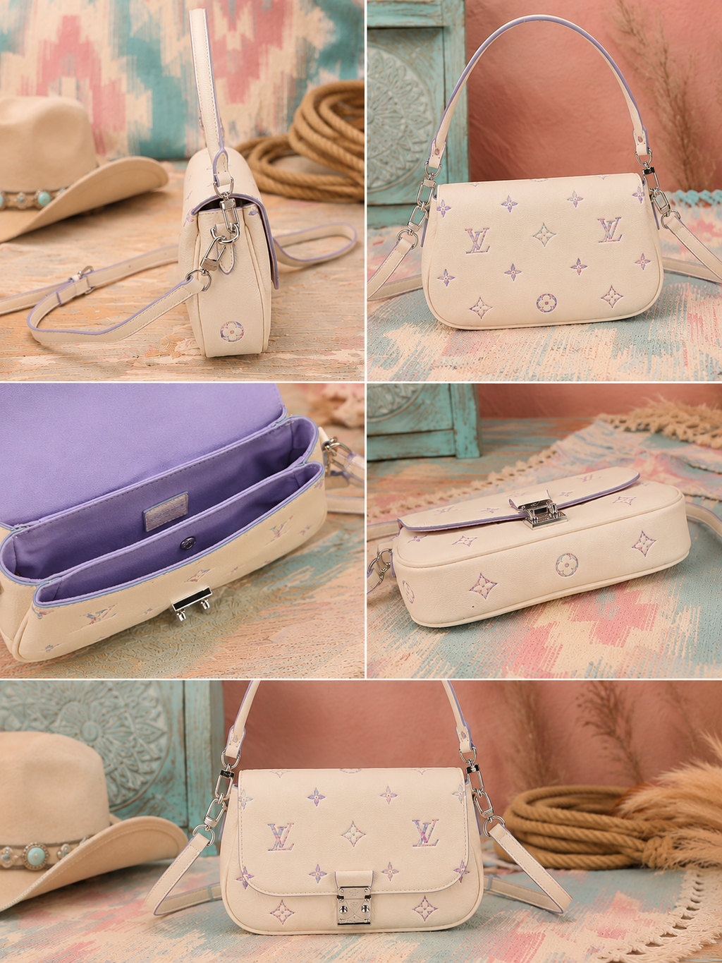 ✨🩷 Pastel Pearl Upcycled Bag 💜🩵