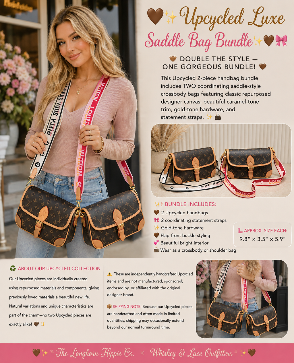 🤎✨ Upcycled Luxe Saddle Bag Bundle ✨🤎🎀