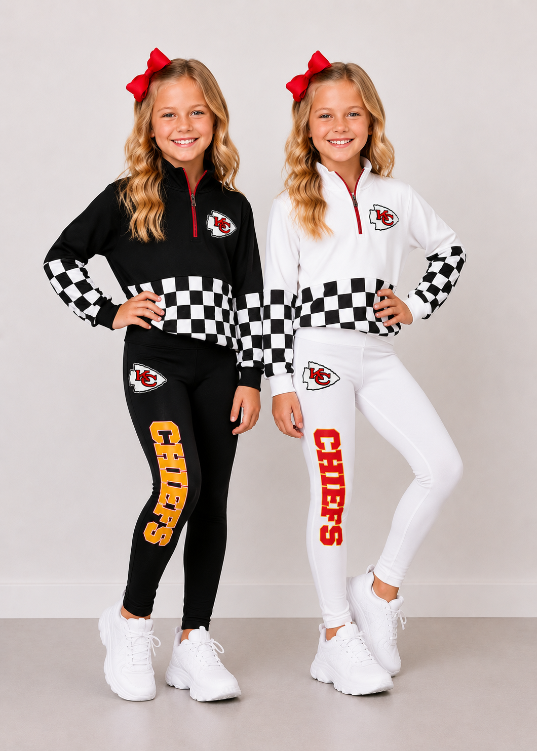 ❤️🏈✨ KC Game Day Checkered Sets ✨🏈❤️  🏈❤️ LITTLE FANS, BIG GAME DAY STYLE! ❤️🏈