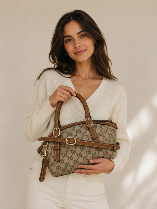 ✨🤎 The Madison Luxe Upcycled Monogram Buckle Satchel 🤎✨