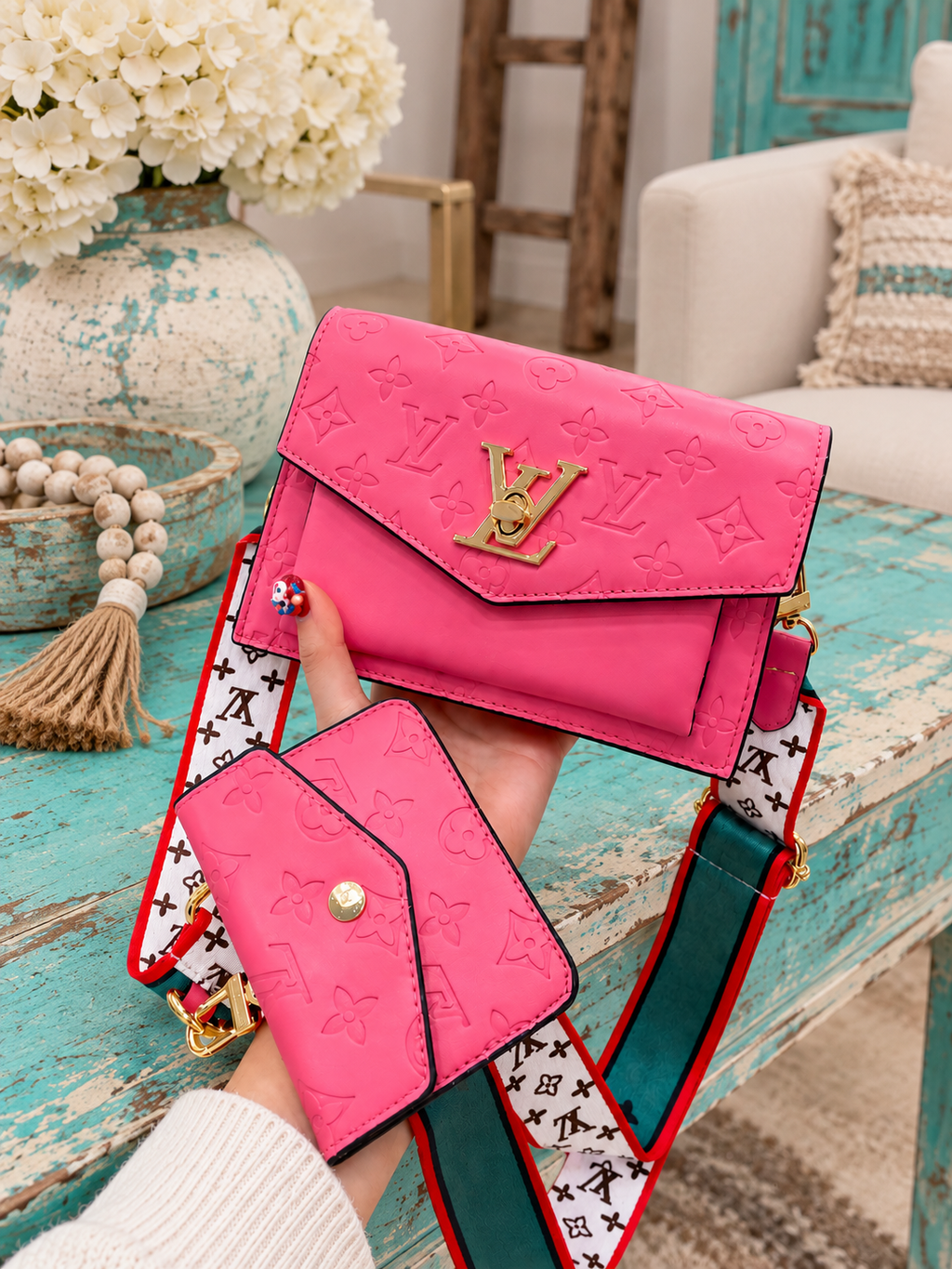 💎 The Presley Upcycled Envelope Crossbody + Mini Pouch Set