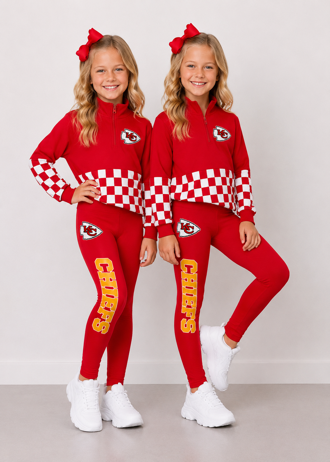 ❤️🏈✨ KC Game Day Checkered Sets ✨🏈❤️  🏈❤️ LITTLE FANS, BIG GAME DAY STYLE! ❤️🏈