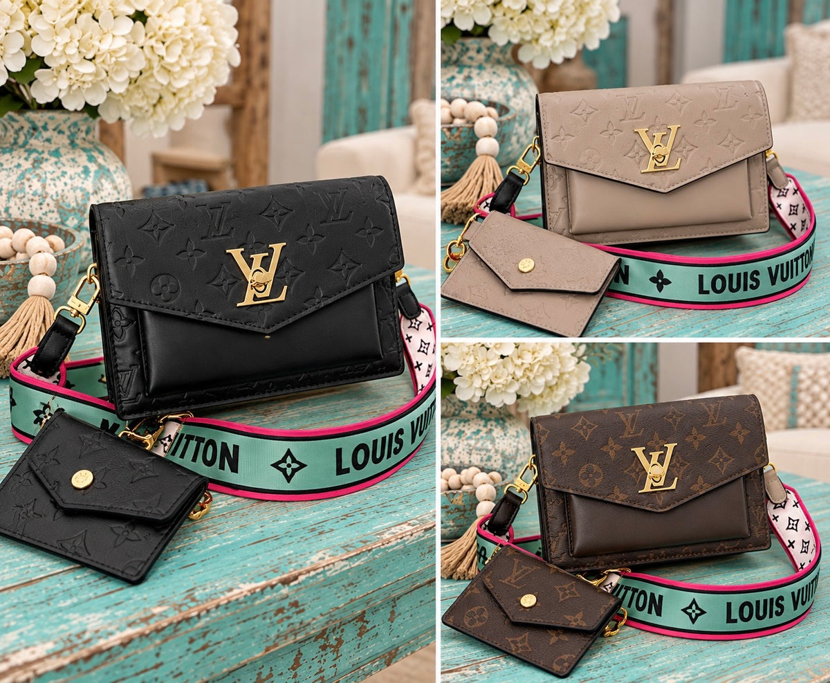 💎 The Presley Upcycled Envelope Crossbody + Mini Pouch Set