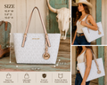 🤍✨ Upcycled Ivory Luxe MK Tote 👜✨🤍